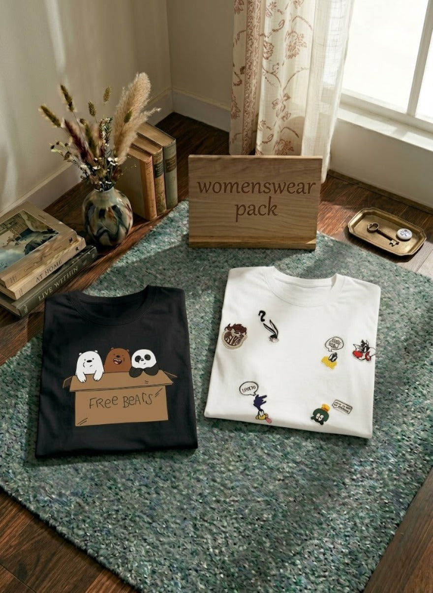 Soft Cotton Women’s Cartoon Graphic Tees