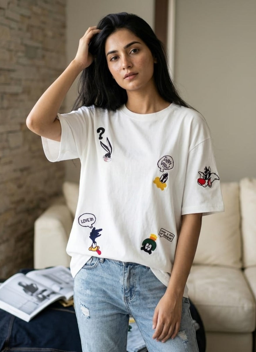 Soft Cotton Women’s Cartoon Graphic Tees
