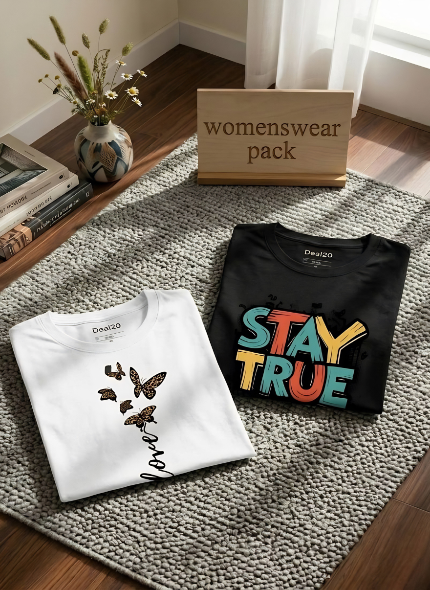 Trendy Women’s Casual Graphic Tee Duo Pack