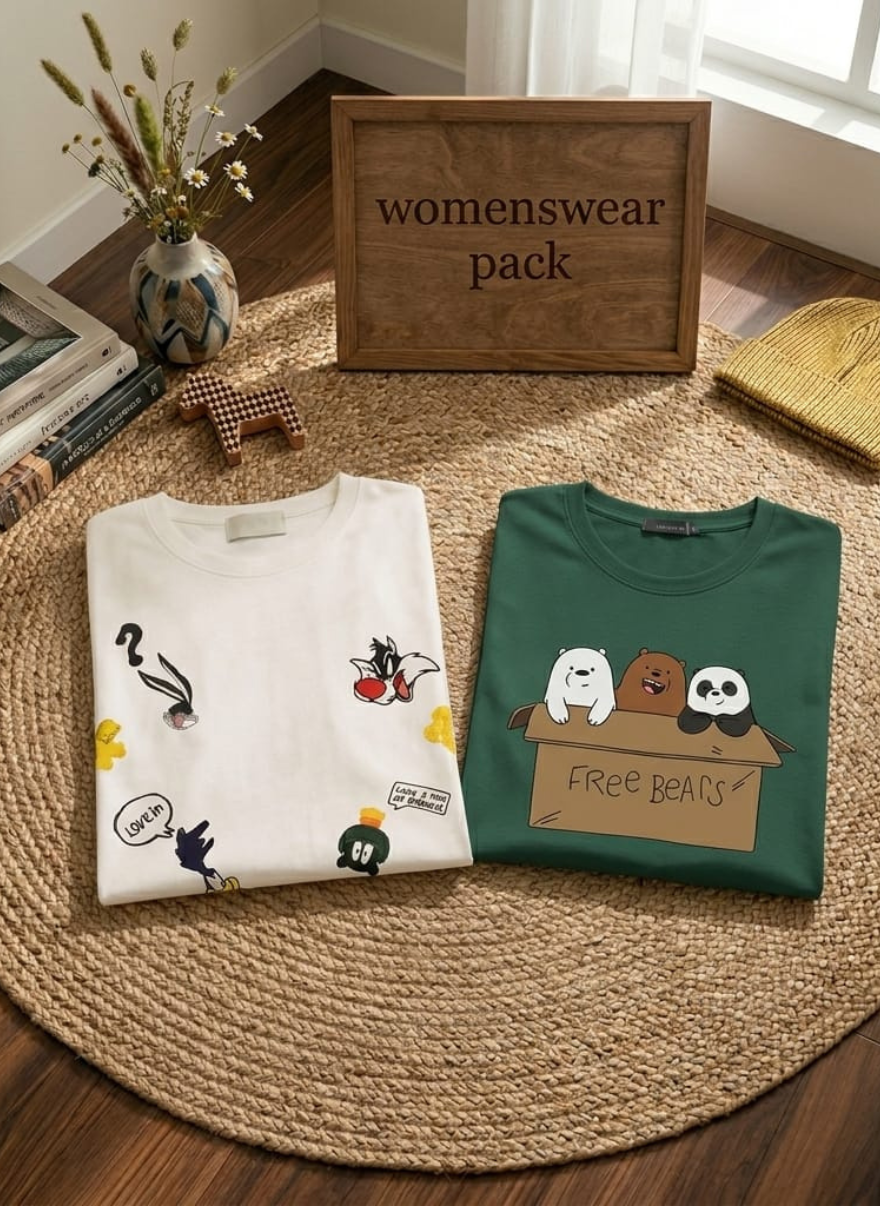 Stylish Women’s Printed Cotton T-Shirt Combo