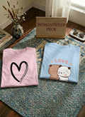 Soft Pastel Graphic Tee Duo for Women