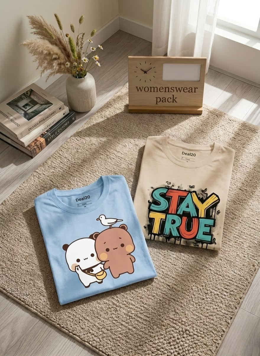Cute Vibes Women’s Graphic T-Shirt Pack – Soft Casual Summer Tees