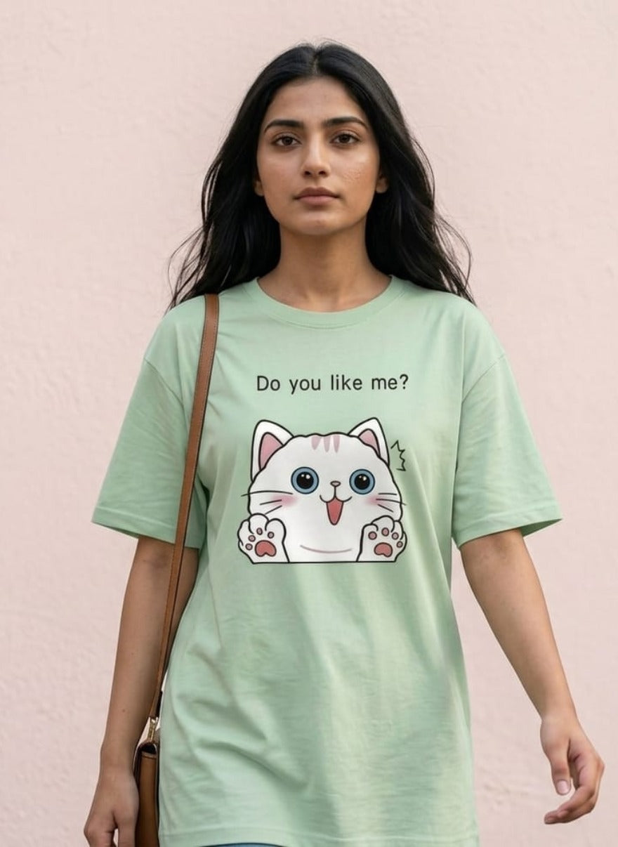 Trendy Women’s Printed T-Shirt Set – Cute Bear, Cat & Coffee Design Casual Wear Pack