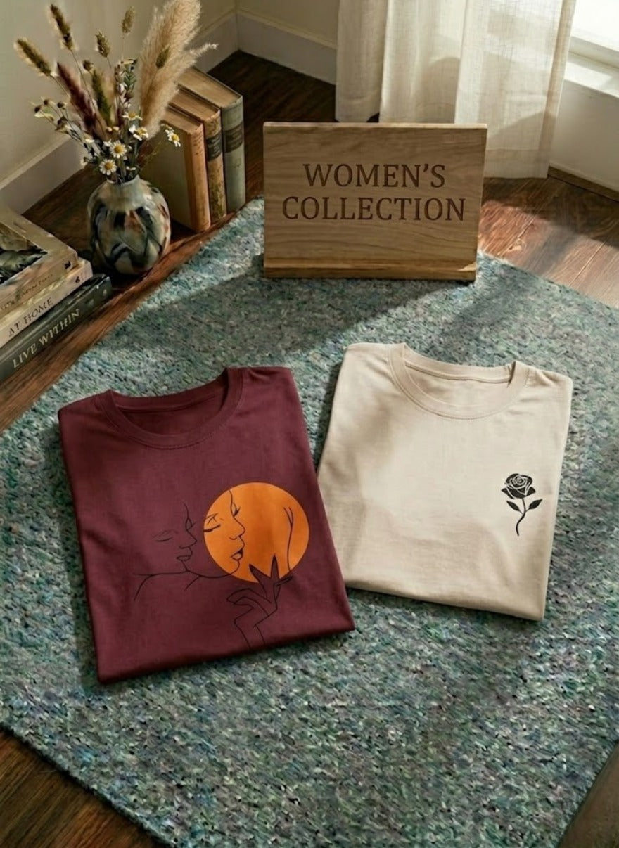Aesthetic Women’s Casual Tee Bundle – Fun Printed Fashion Tops