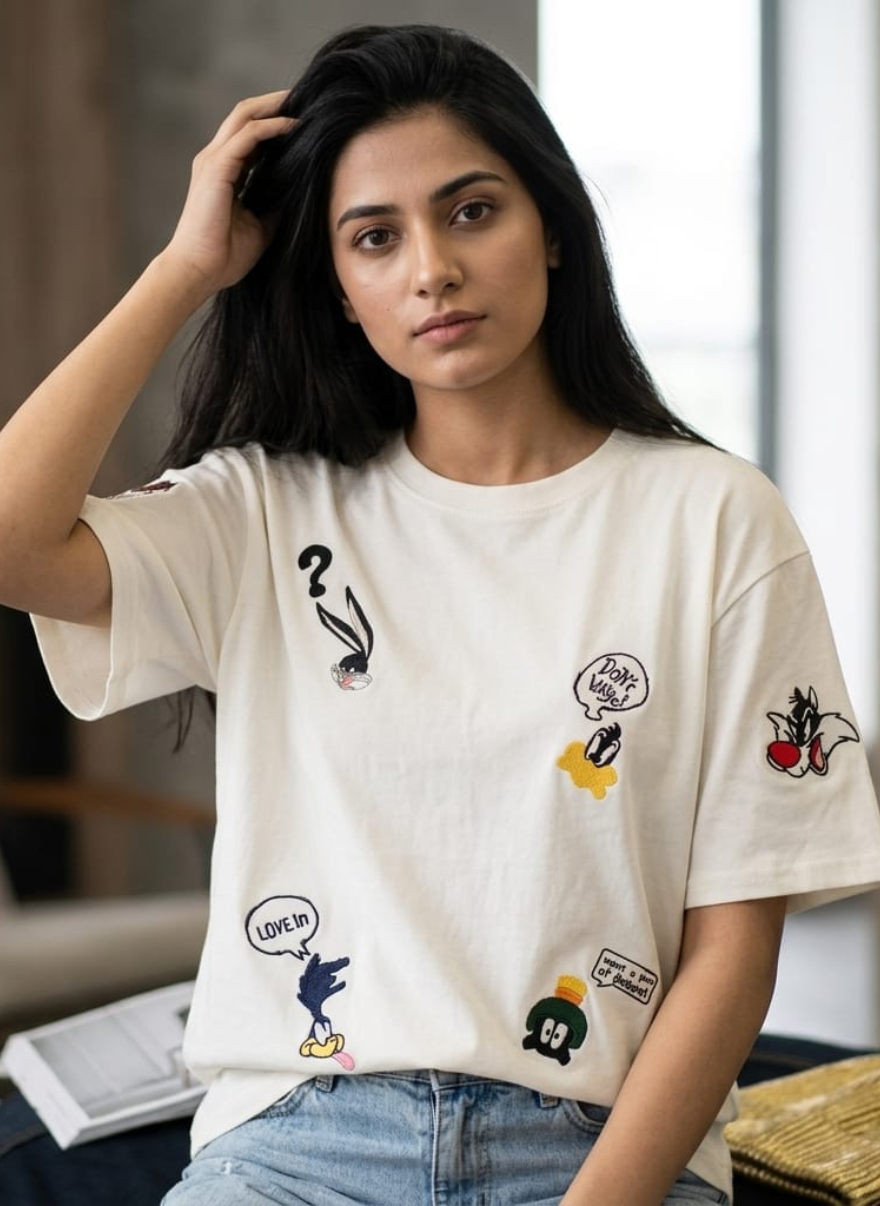 Women's Premium Graphic T-Shirt Bundle | 3-Pack Casual Cotton Tees | Cartoon & California Print