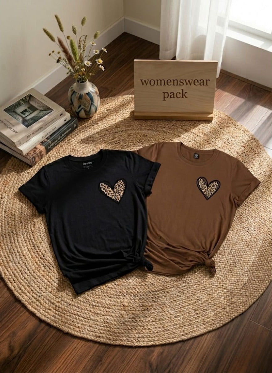 Cute Women’s Printed Tee Combo – Relaxed Fit Fashion Collection
