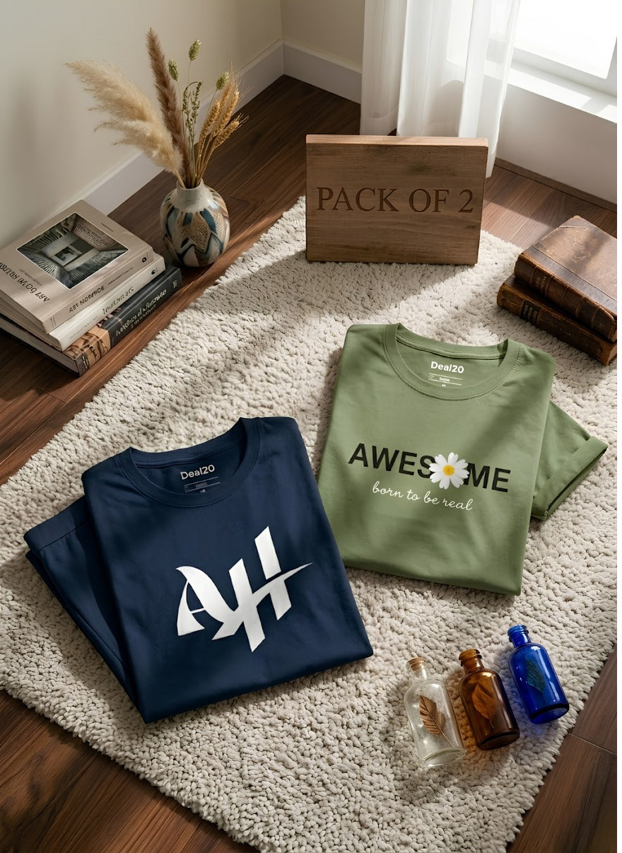 Women’s Casual Graphic Tee Bundle Pack of 2 – Soft & Stylish Fit