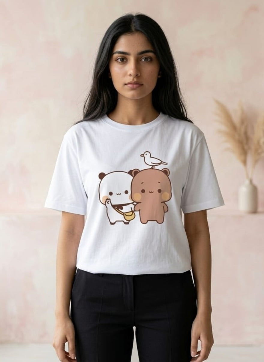Women’s Aesthetic Graphic Tee Set – Cute Cartoon & Slogan Pack